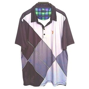 William Murray Golf Polo Men XL Black Gray Short Sleeve Shirt Retro Casual     A